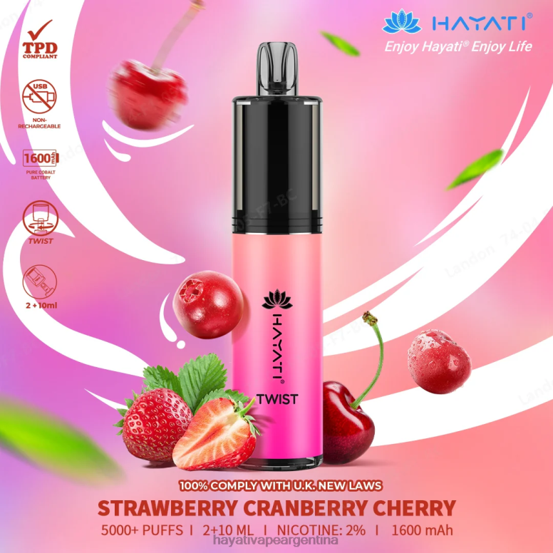 Hayati Argentina - Hayati Twist desechable fresa arándano cereza 28L5L81