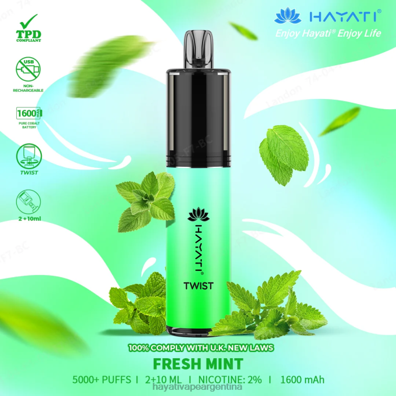 Hayati buenos aires - Hayati Twist desechable menta fresca 28L5L70