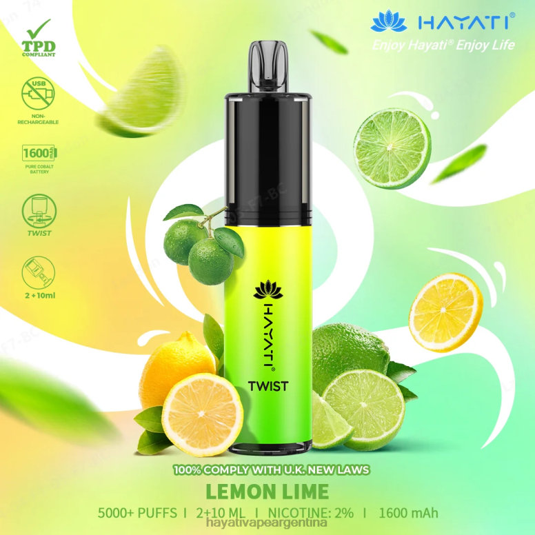 Hayati vape liquid - Hayati Twist desechable Lima Limon 28L5L75