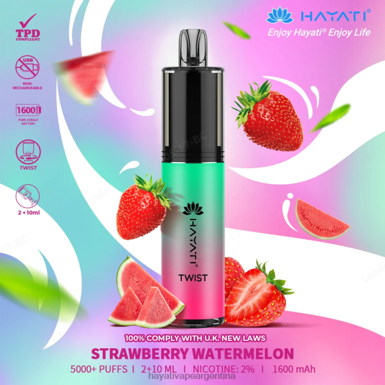 Hayati vape near me - Hayati Twist desechable sandia fresa 28L5L86