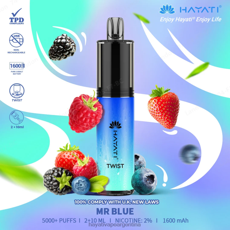 Hayati vape review - Hayati Twist desechable señor azul 28L5L77