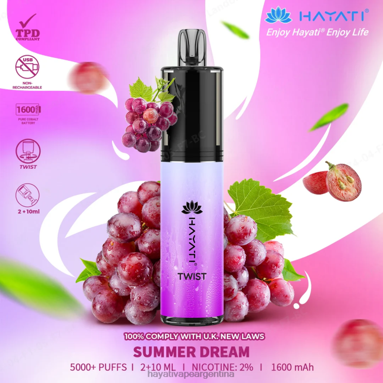 Hayati vape review - Hayati Twist desechable sueño de verano 28L5L87