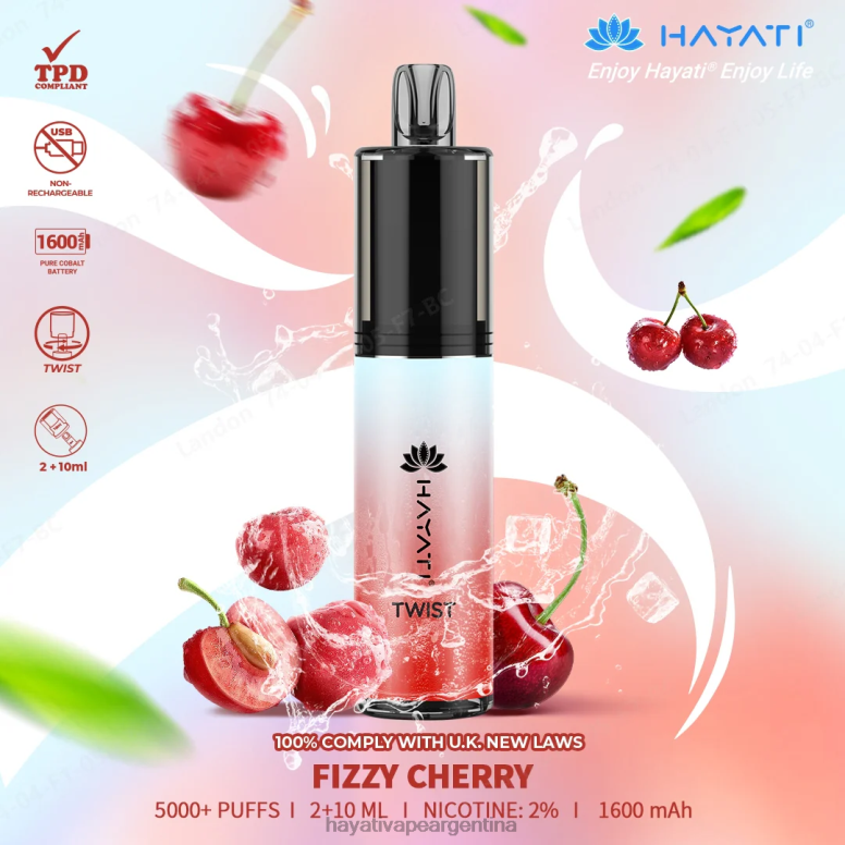 Hayati vape shop - Hayati Twist desechable cereza gaseosa 28L5L69