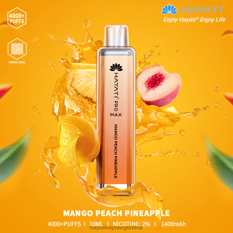 Hayati Argentina - Hayati Pro Max desechable mango durazno piña 28L5L111