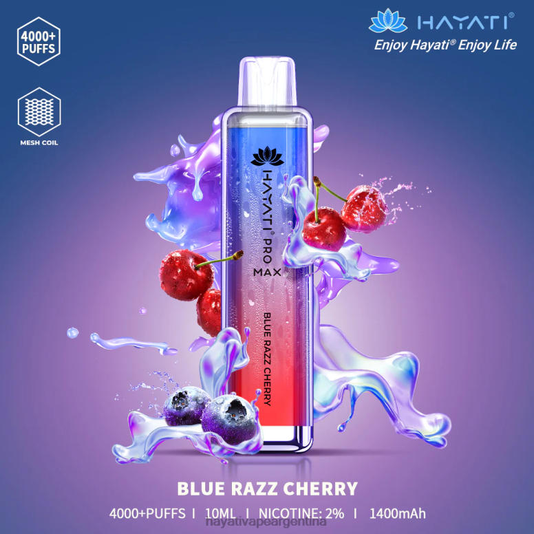 Hayati flavour list - Hayati Pro Max desechable cereza azul 28L5L94