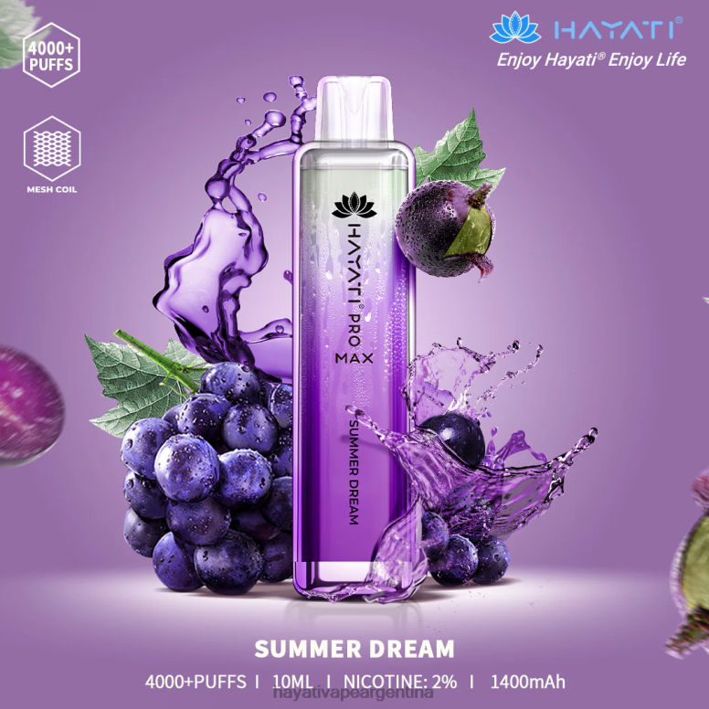 Hayati flavour list - Hayati Pro Max desechable sueño de verano 28L5L124