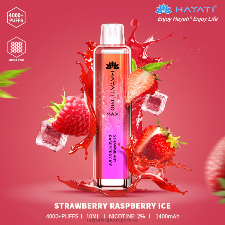 Hayati vape Argentina - Hayati Pro Max desechable hielo de fresa y frambuesa 28L5L122