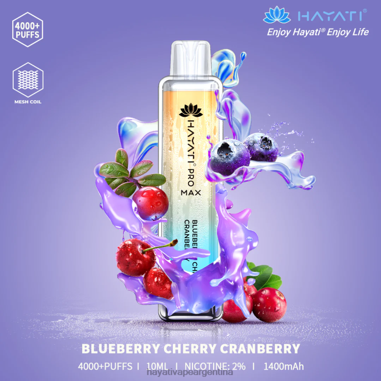 Hayati vape review - Hayati Pro Max desechable arándano cereza arándano 28L5L97