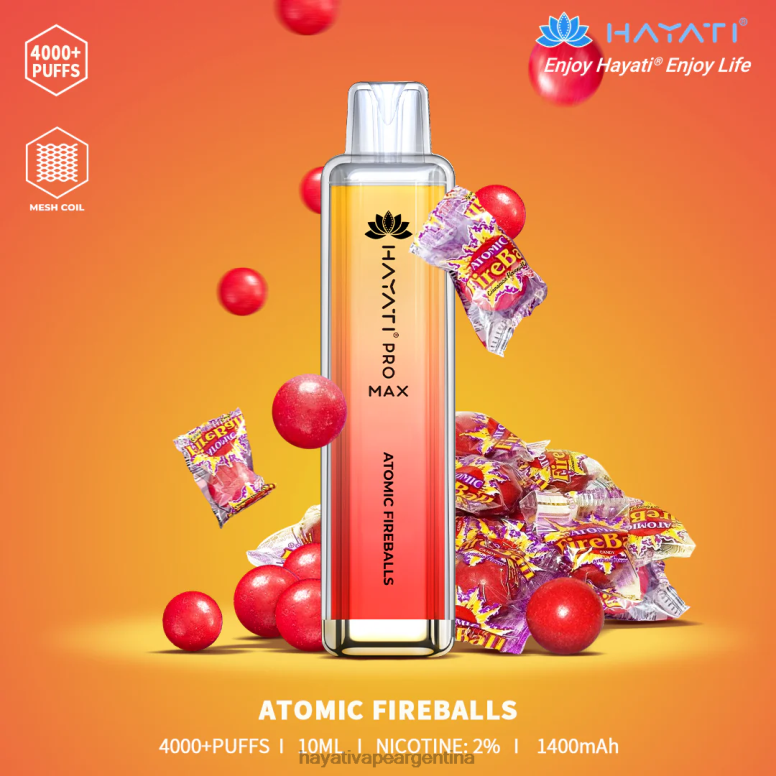 Hayati vape shop - Hayati Pro Max desechable bola de fuego atómica 28L5L89