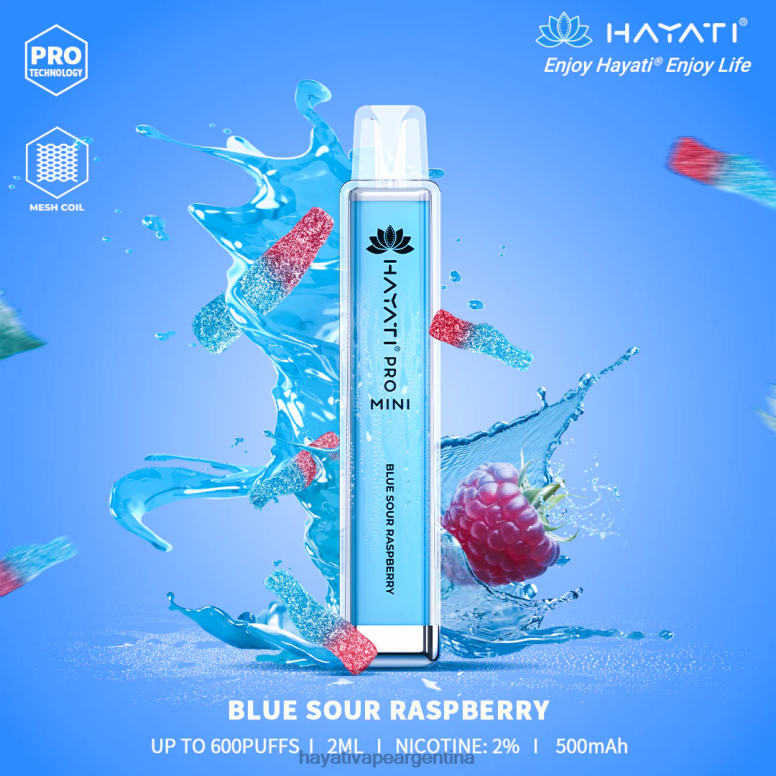 Hayati flavour list - Hayati Pro Mini desechable frambuesa agria azul 28L5L4