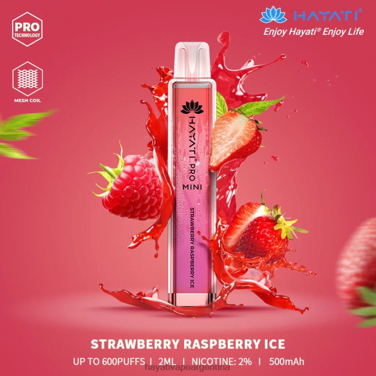 Hayati vape Argentina - Hayati Pro Mini desechable hielo de fresa y frambuesa 28L5L22