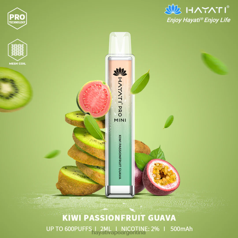Hayati vape flavours - Hayati Pro Mini desechable cuava de maracuyá y kiwi 28L5L13