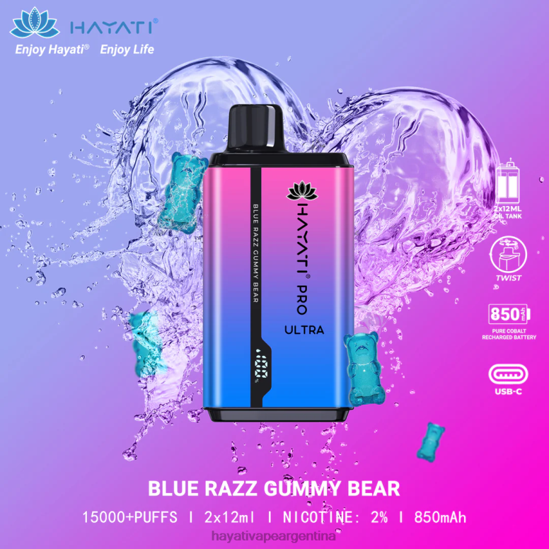 Hayati flavour list - Hayati Pro Ultra desechables 15000 inhalaciones osito de goma azul razz 28L5L194