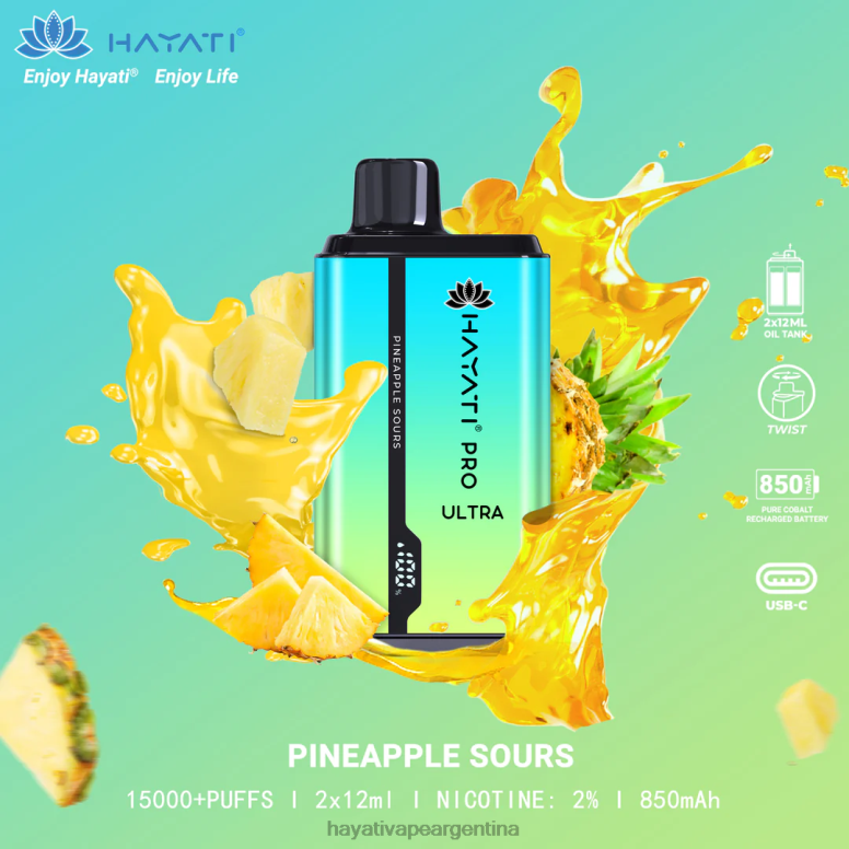 Hayati vape flavours - Hayati Pro Ultra desechables 15000 inhalaciones amargo de piña 28L5L223