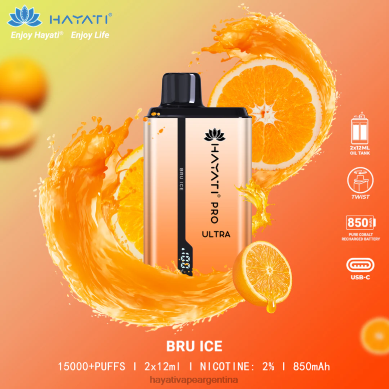 Hayati vapes wholesale - Hayati Pro Ultra desechables 15000 inhalaciones bru hielo 28L5L198