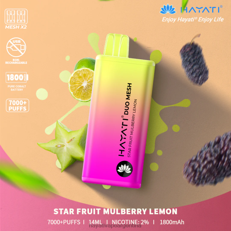 Hayati buenos aires - Hayati Duo Mesh desechable carambola morera limón 28L5L190