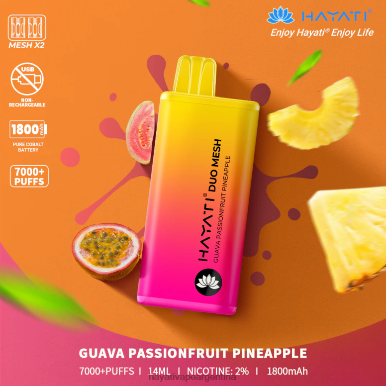 Hayati buenos aires - Hayati Duo Mesh desechable guayaba maracuyá piña 28L5L170