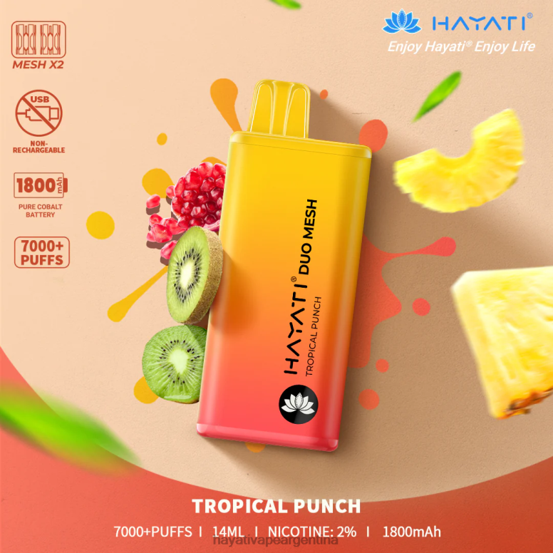 Hayati flavour list - Hayati Duo Mesh desechable ponche tropical 28L5L184