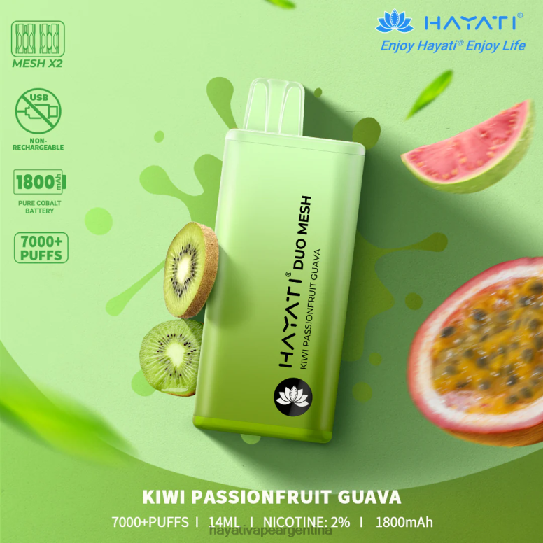 Hayati vape flavours - Hayati Duo Mesh desechable kiwi maracuyá guayaba 28L5L173