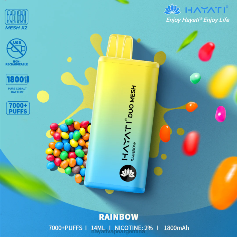 Hayati vape near me - Hayati Duo Mesh desechable arcoíris 28L5L176