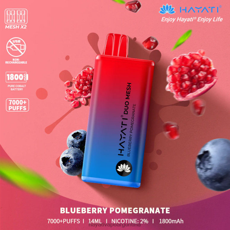 Hayati vape near me - Hayati Duo Mesh desechable granada de arándanos 28L5L186