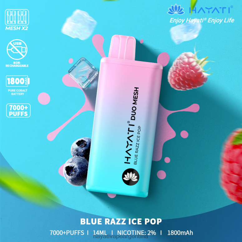 Hayati vape near me - Hayati Duo Mesh desechable paleta helada azul razz 28L5L166