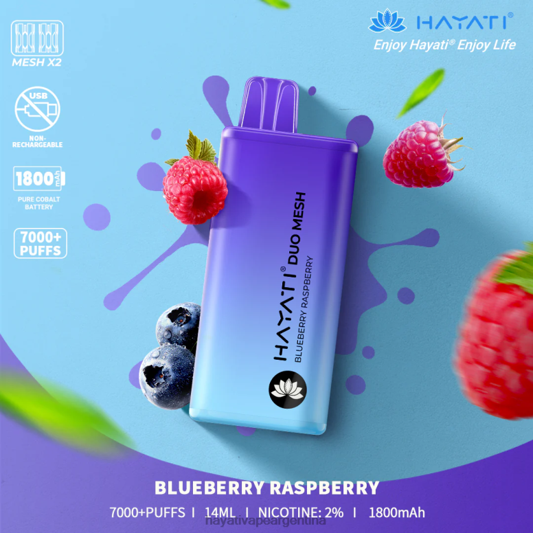 Hayati vape review - Hayati Duo Mesh desechable frambuesa arándano 28L5L167
