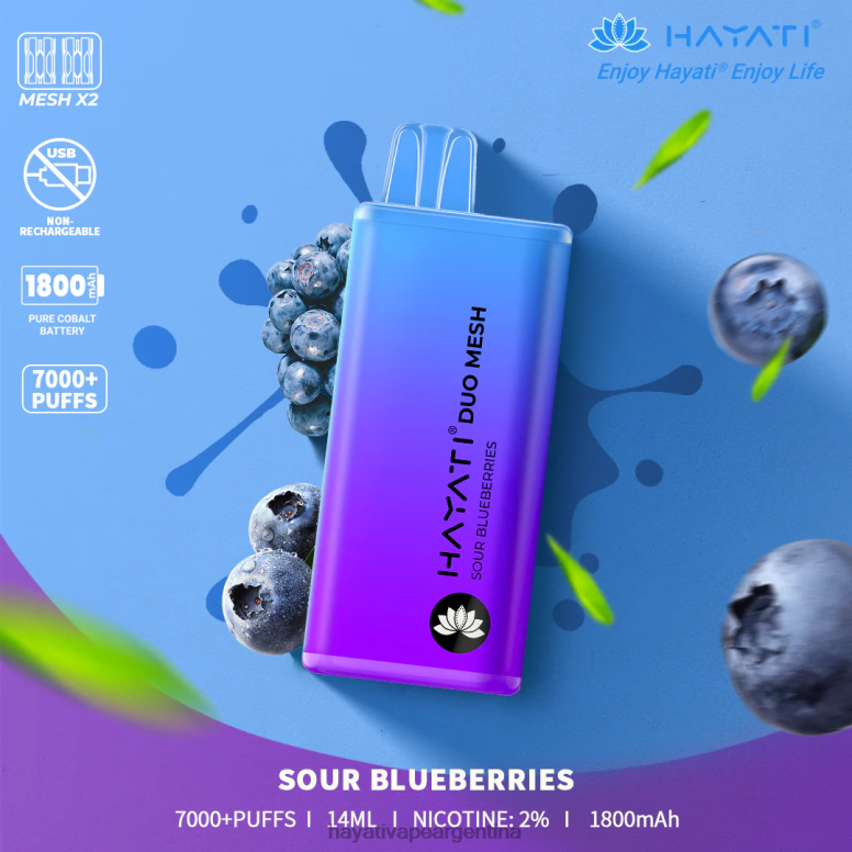 Hayati vape shop - Hayati Duo Mesh desechable arándanos agrios 28L5L189