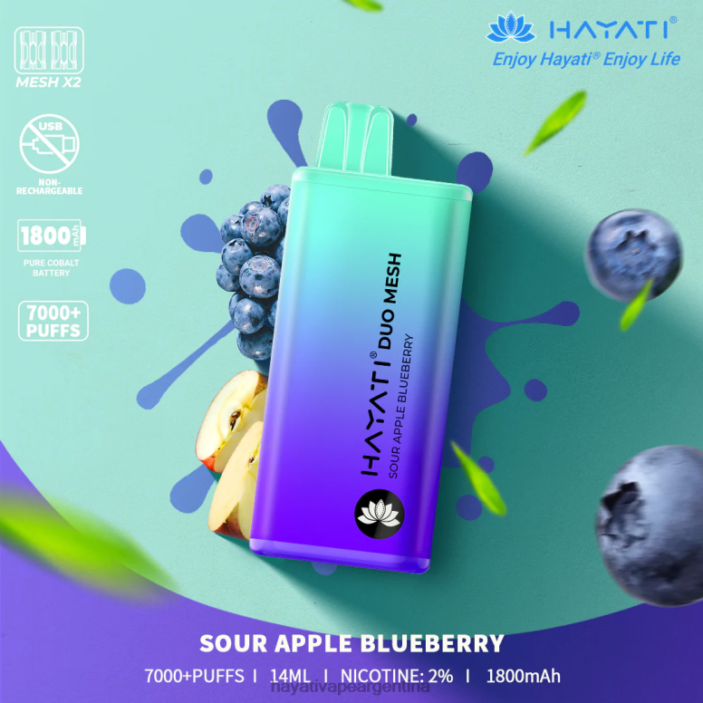 Hayati vapes wholesale - Hayati Duo Mesh desechable arándano manzana agria 28L5L188