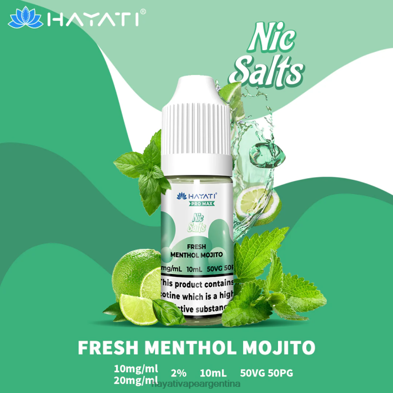 Hayati vape shop - Hayati Pro Max sales de nic mojito mentolado fresco 28L5L239