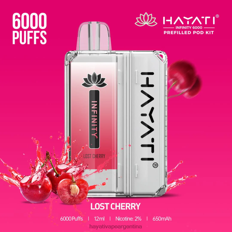 Hayati flavour list - Hayati Infinity 6000 kits de cápsulas cereza perdida 28L5L154