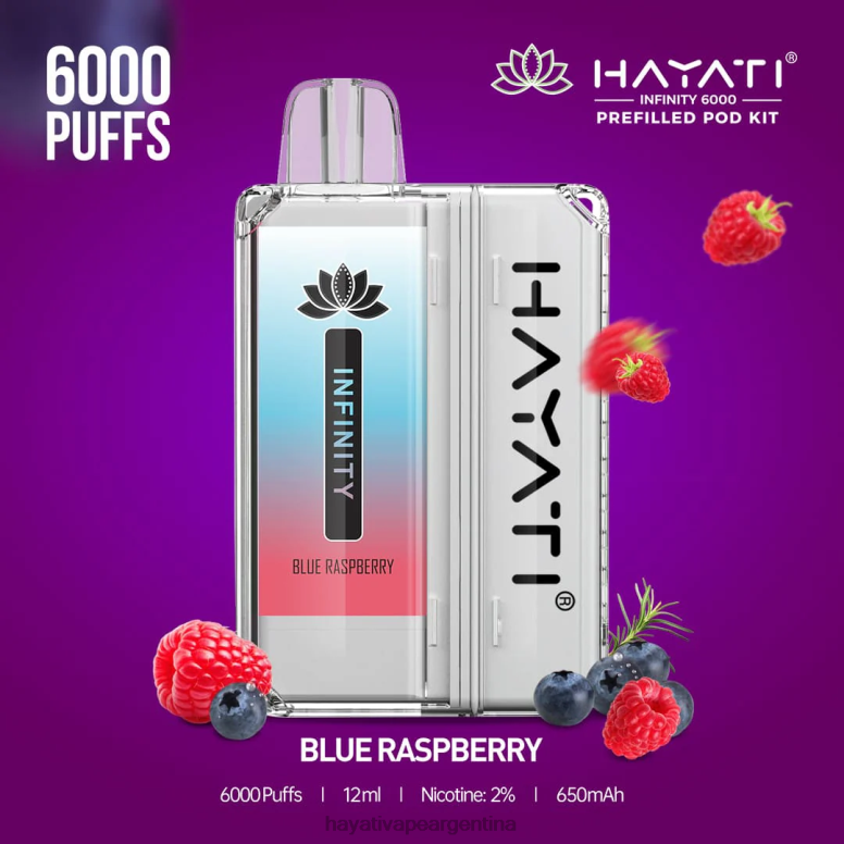 Hayati flavour list - Hayati Infinity 6000 kits de cápsulas frambuesa azul 28L5L144