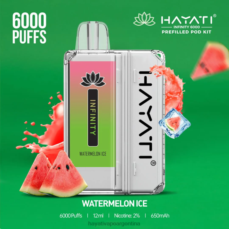 Hayati flavour list - Hayati Infinity 6000 kits de cápsulas hielo de sandia 28L5L164