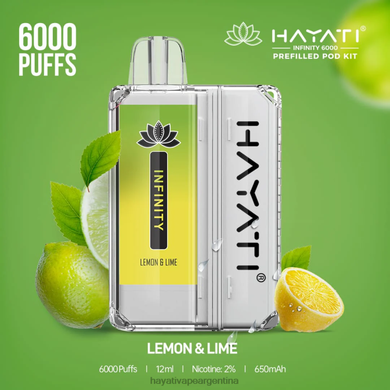 Hayati vape flavours - Hayati Infinity 6000 kits de cápsulas Lima Limon 28L5L153