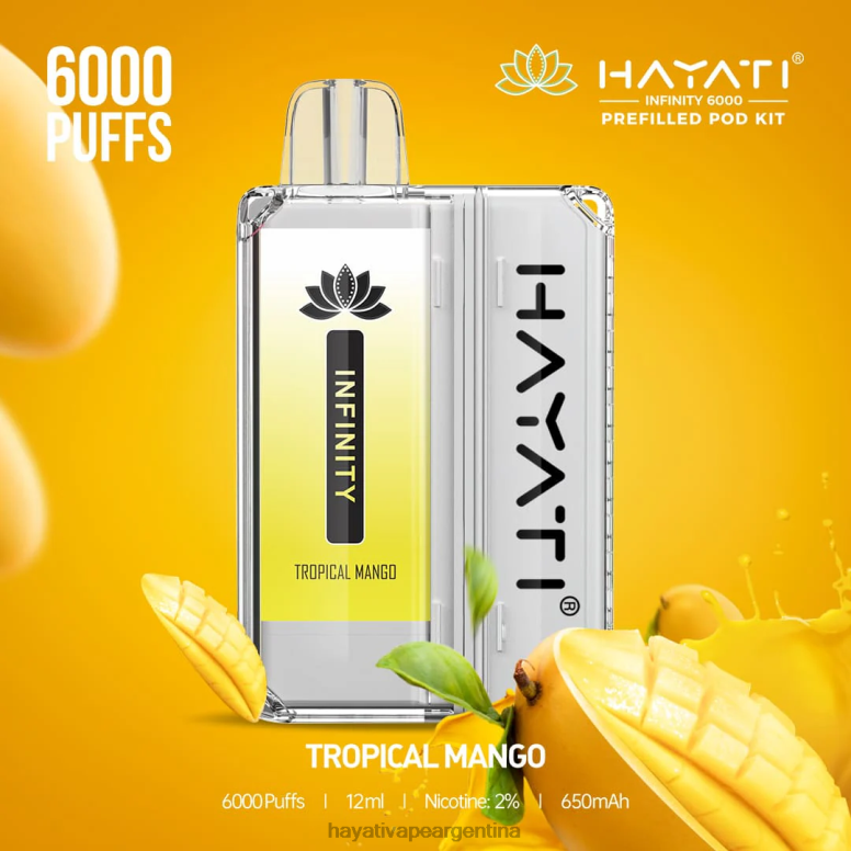 Hayati vape flavours - Hayati Infinity 6000 kits de cápsulas mango tropical 28L5L163
