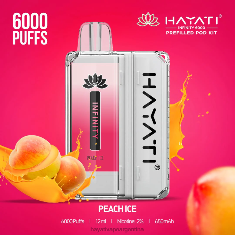 Hayati vape liquid - Hayati Infinity 6000 kits de cápsulas hielo de durazno 28L5L155