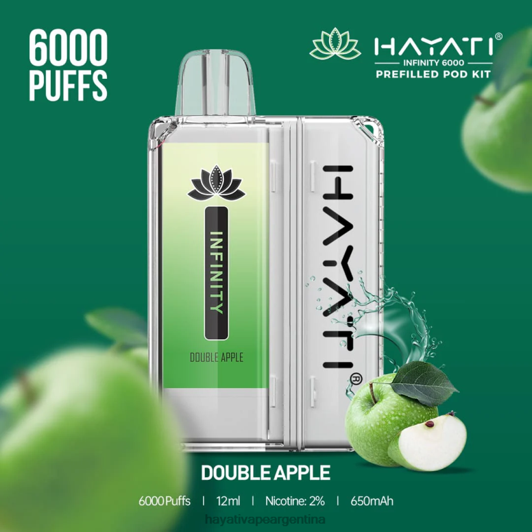 Hayati vape near me - Hayati Infinity 6000 kits de cápsulas manzana doble 28L5L146
