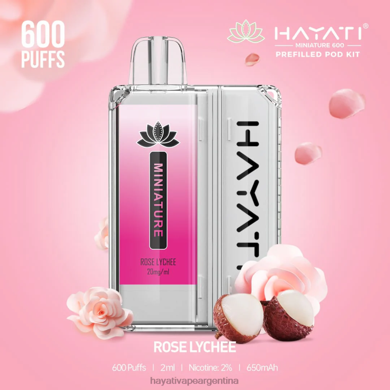 Hayati flavour list - Hayati Miniature kits de 600 cápsulas lichi rosa 28L5L44