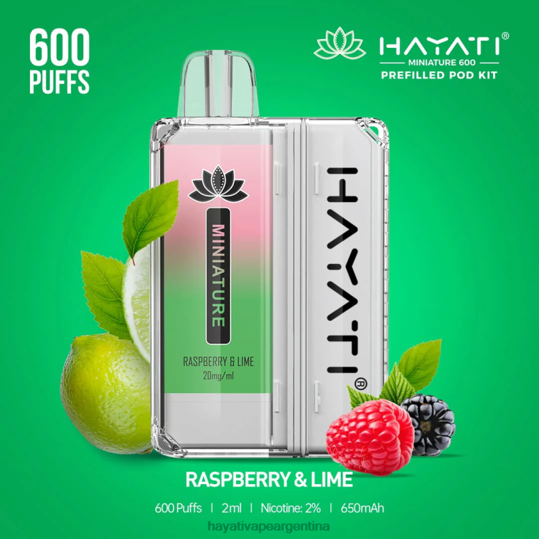 Hayati vape flavours - Hayati Miniature kits de 600 cápsulas frambuesa y lima 28L5L43