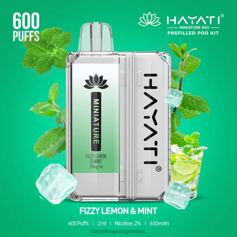 Hayati vape flavours - Hayati Miniature kits de 600 cápsulas limón y menta gaseosos 28L5L33