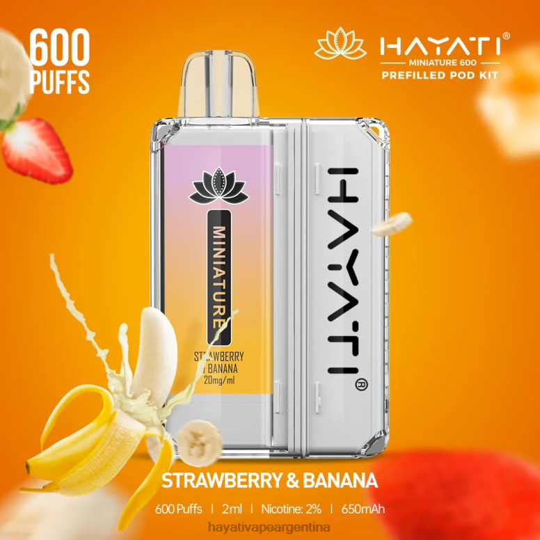 Hayati vape liquid - Hayati Miniature kits de 600 cápsulas Fresa plátano 28L5L45