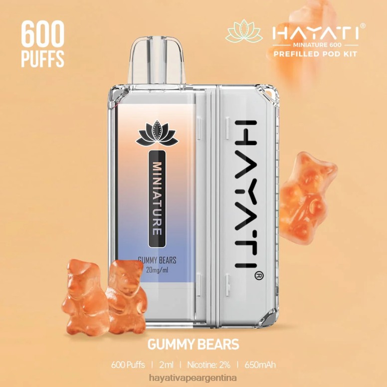 Hayati vape review - Hayati Miniature kits de 600 cápsulas ositos de goma 28L5L37