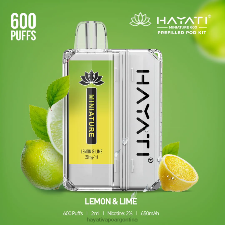 Hayati vape shop - Hayati Miniature kits de 600 cápsulas Lima Limon 28L5L39